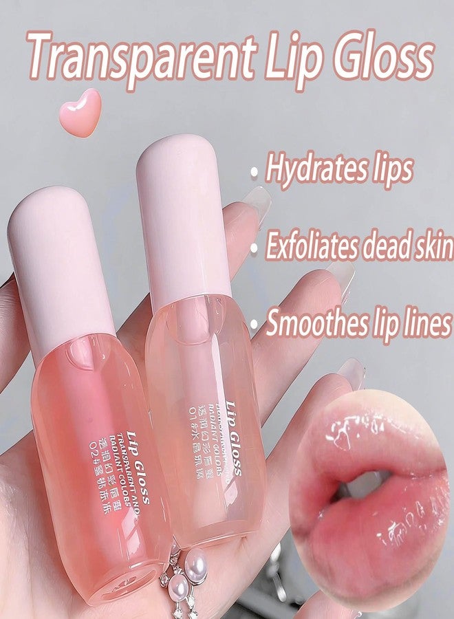 KTouler 3Pcs Clear Tinted Lip Gloss Set,Plumping Pink Lip Gloss for Women,Hydrating Long Lasting Glossy Lip Gloss Base - Image 2