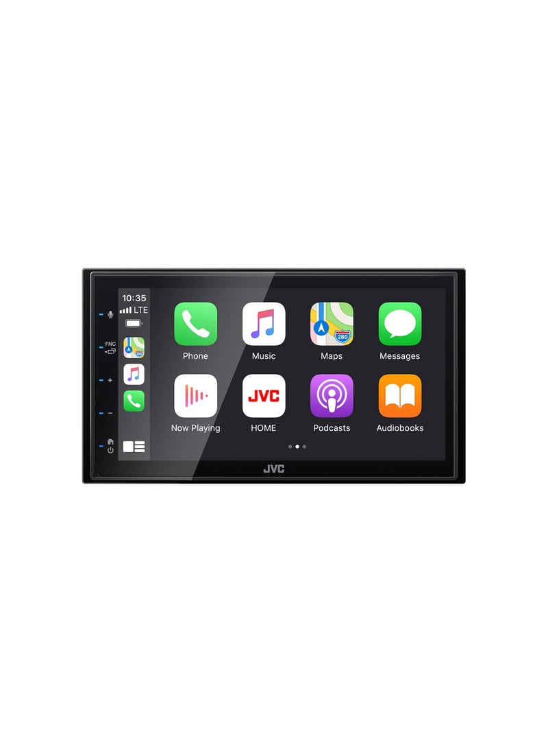 JVC - JVC KW-M560BT Apple CarPlay Android Auto Multimedia Player w/ 6.8" Capacitive Touchscreen, Bluetooth Audio and Hands Free Calling, MP3 Player, Double DIN, 13-Band EQ, SiriusXM, AM/FM Car Radio - Image 1