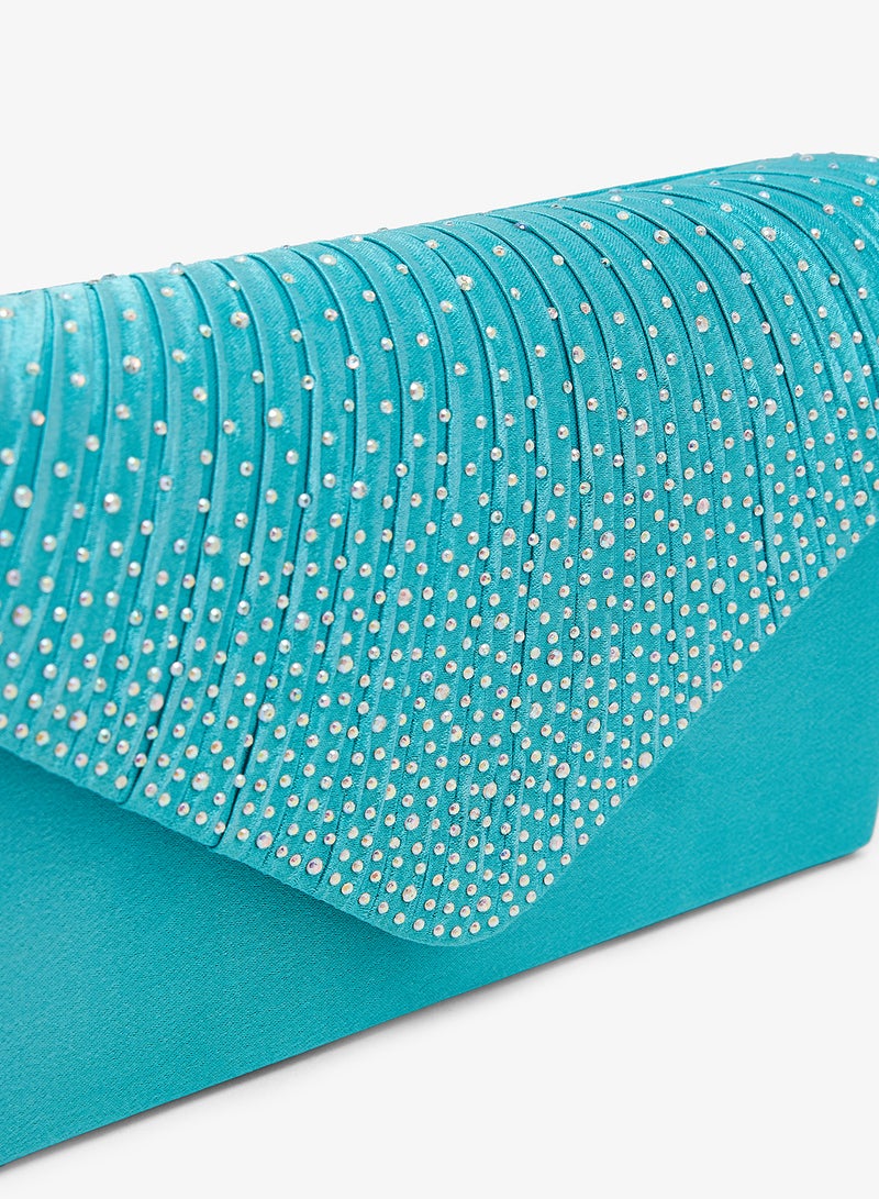 ELLA Pleated Embellished Clutch Bag - Image 3