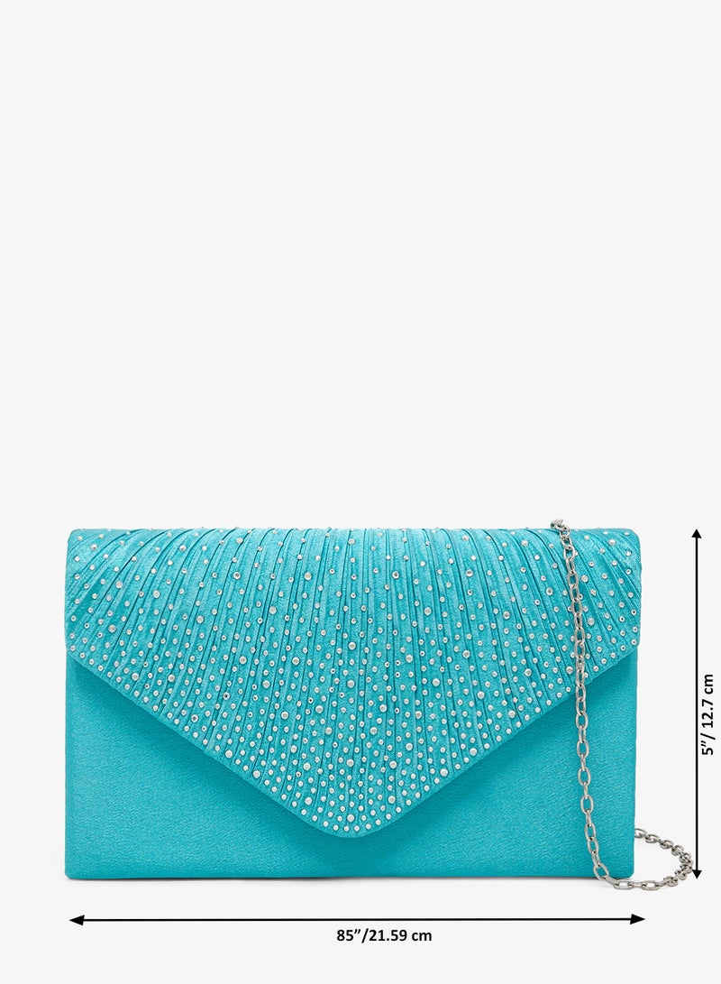 ELLA Pleated Embellished Clutch Bag - Image 5