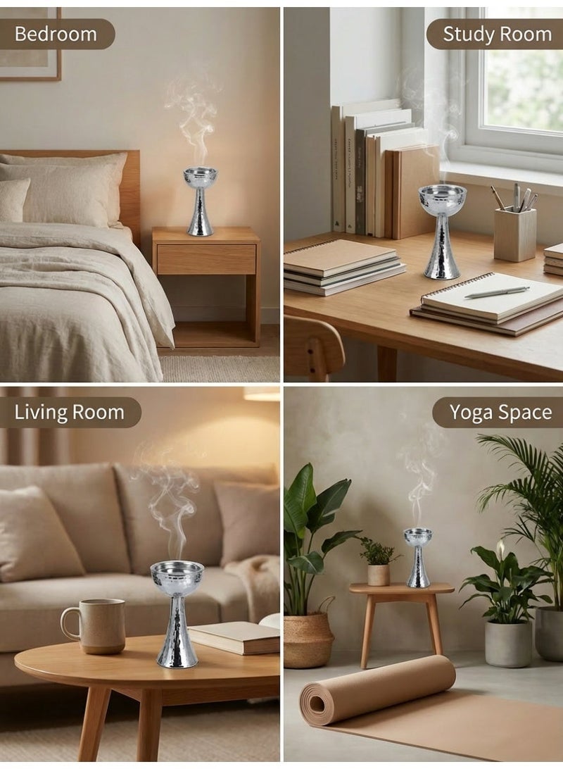 Metal Incense Burner/Bakhoor Burner/Incense Holder/Gold Aroma Diffuser, Simple Hammered Design, Electroplating Process, Exquisite Craftsmanship, Suitable For Home Decoration, Living Room, Bedroom/Best Friend Gift - Image 4