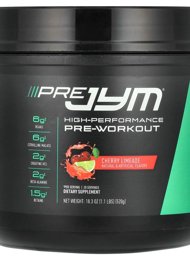 JYM Supplement Science - Pre JYM High Performance PreWorkout Cherry Limeade 1.1 lbs (520 g) - Image 1