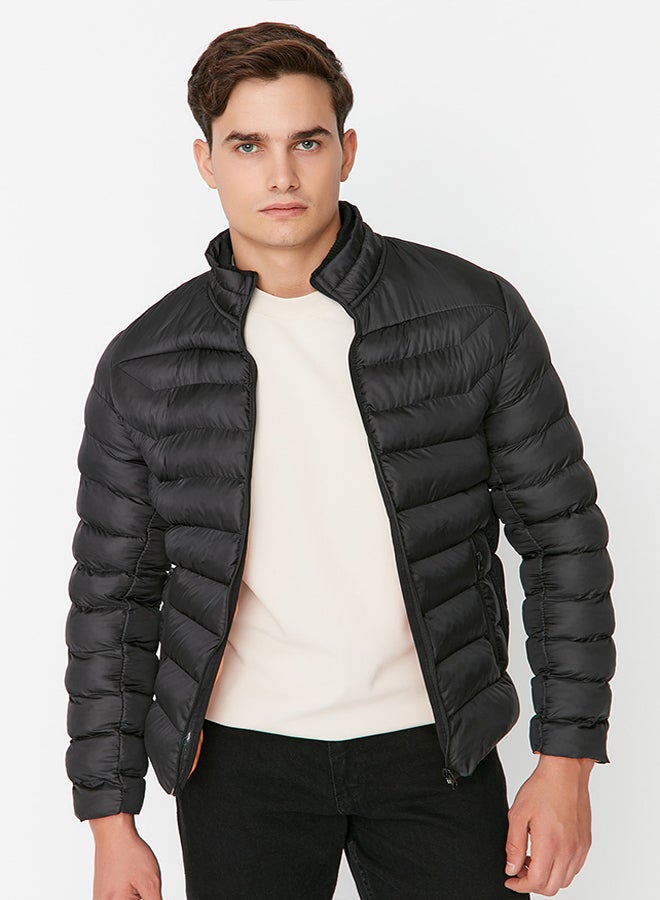 trendyol Black Regular Fit Stand Collar Inflatable Wind Resistant Coat TMNAW23MO00001  - Image 1