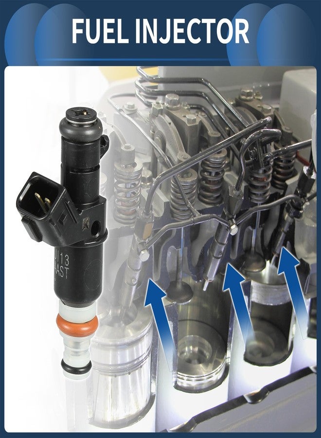 INFINAUTO Fuel Injector, Engine Fuel Injection Nozzle No.16450-RAA-A01 for Honda Accord 2003-2007 2.4L 3.0L for Honda CR-V 2.4L 2007-2009 Black, 4 Pcs - Image 2