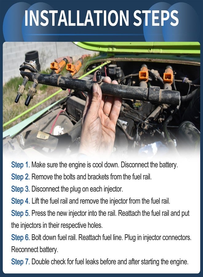 INFINAUTO Fuel Injector, Engine Fuel Injection Nozzle No.16450-RAA-A01 for Honda Accord 2003-2007 2.4L 3.0L for Honda CR-V 2.4L 2007-2009 Black, 4 Pcs - Image 3