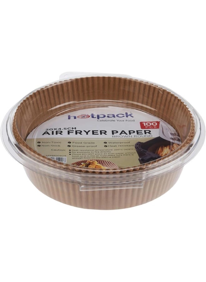 Hotpack ورق مقلاة هوائية هوت باك بني دائري 20x4.5 سم، 100 قطعة  - Image 3