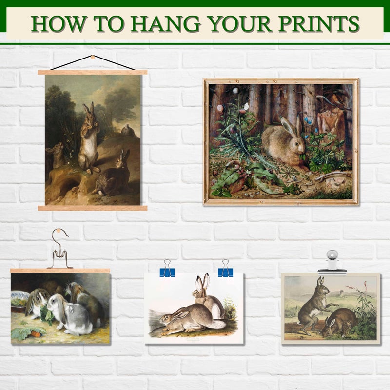 LANCHI95 12 PCS Bunny Easter Wall Art, Vintage Rabbit Art Print, Bunny Pictures Wall Decor, Rabbit Art, Decorative paintings for Easter (UNFRAMED) - Image 5