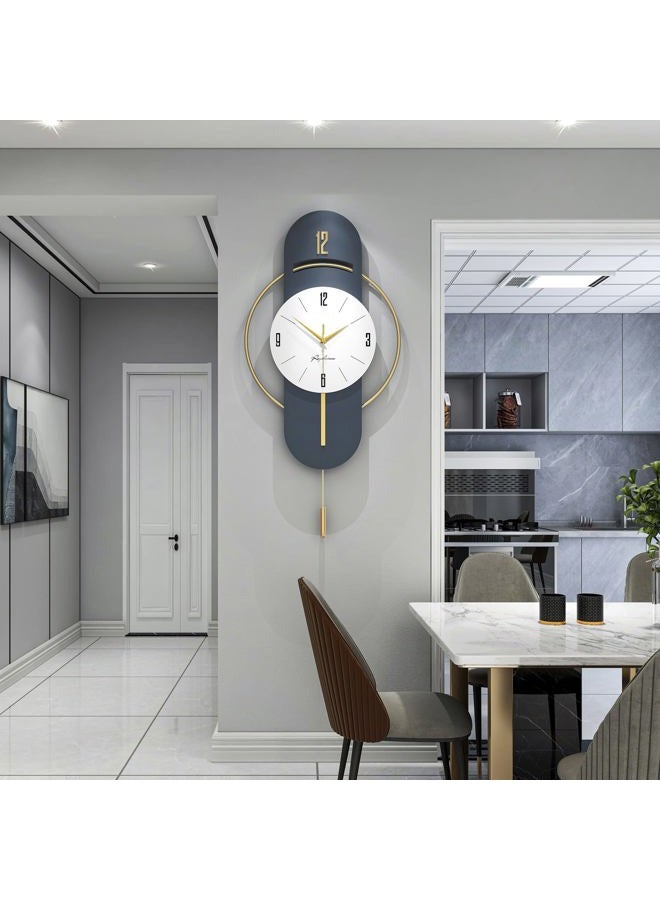 JTWALCLOCK Large Wall Clocks for Living Room Decor Modern Wood Metal Silent Decoration Wall Clock Battery Operated Non-Ticking for Kitchen Bedroom Office Home 16 inch Clock Wall Decor for Indoor House - Image 2