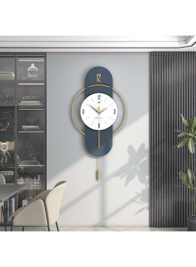 JTWALCLOCK Large Wall Clocks for Living Room Decor Modern Wood Metal Silent Decoration Wall Clock Battery Operated Non-Ticking for Kitchen Bedroom Office Home 16 inch Clock Wall Decor for Indoor House - Image 1