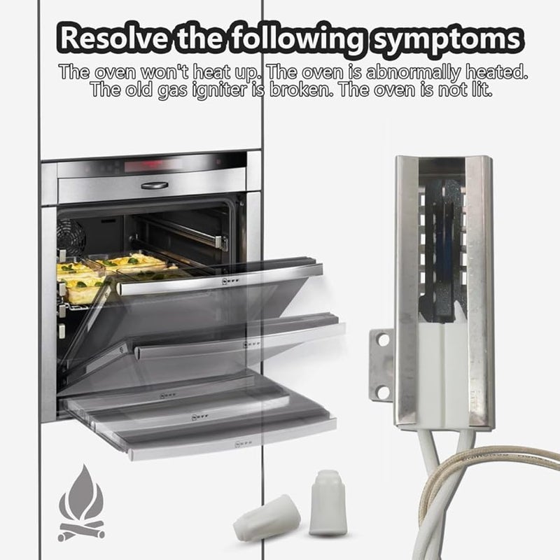 Gas Range Oven Igniter With 2 Porcelain Wire Nuts Compatible Amana AGR5330BAW1 AGR4422 Series - Image 5