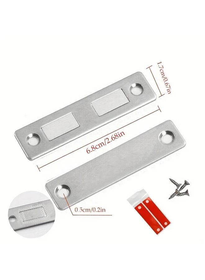 Magnetic Door Lock No Drill Installation Strong Adhesion Sliding Doors Drawers Wardrobes Silvery - Image 3