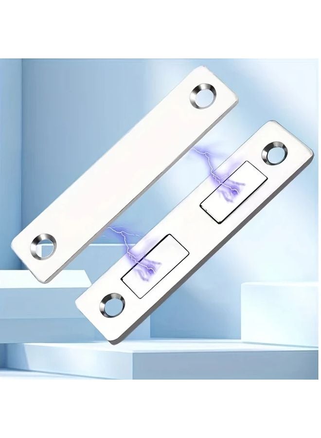 Magnetic Door Lock No Drill Installation Strong Adhesion Sliding Doors Drawers Wardrobes Silvery - Image 4