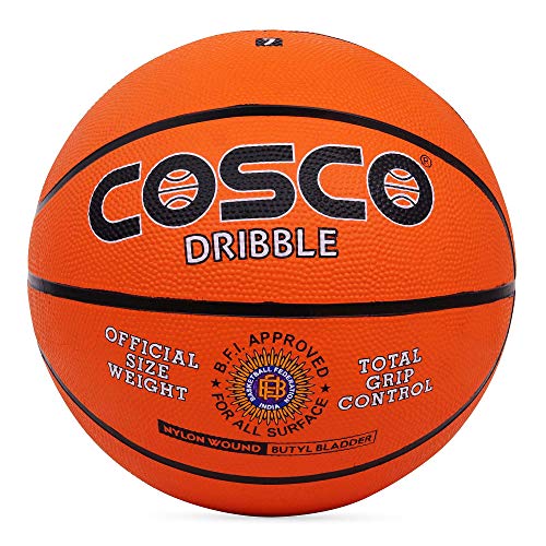 Cosco Rubber Dribble Basket Balls (5, Orange) - Image 1