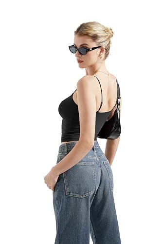 SUUKSESS Women Sexy Square Neck Tank Top Summer Y2K Going Out Tops Casual Sleeveless Basic Cami Shirts (Black, S) - Image 3