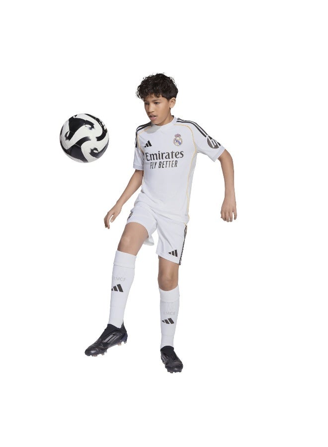 Adidas Real H Sho Y White Football Shorts For Junior 7-8Y - Image 4