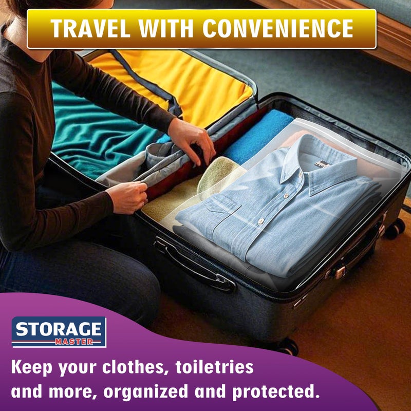 STORAGE MASTER Extra Large 5 Gallon Zippered Plastic Bags for Storage- 18'' x 24'', Ideal for Clothes Clothing, Travel, Moving, 2-mil Thick Clear Plastic, 10 pack - Image 5