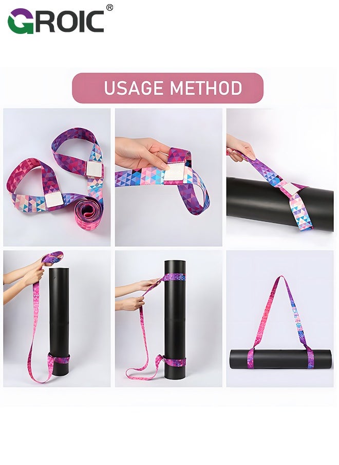 GROIC 2 Pcs Yoga Mat Strap Sling Adjustable Thick Yoga Mat Carrier Stretching Strap Yoga Mat Sling Holder Women Stretching Band,Yoga Parts  - Image 5