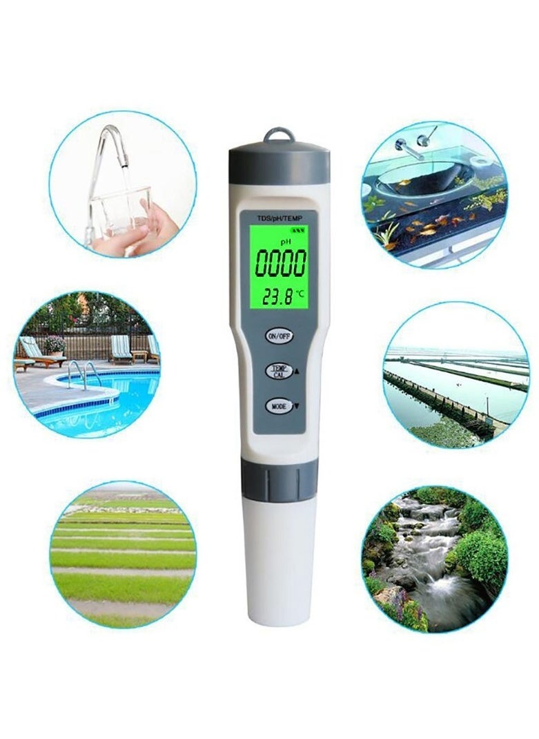 TDS PH Meter PH/TDS/EC/Temperature Meter Digital Water Quality Monitor Tester