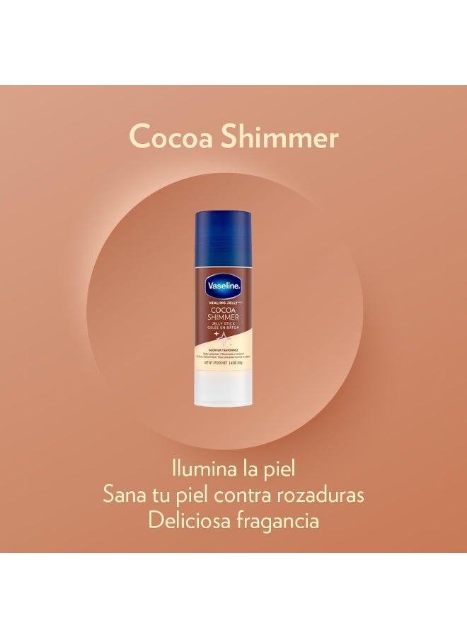 Vaseline Healing Jelly Cocoa Shimmer Jelly Stick – Moisturizing Body Glow, 40g - Image 5