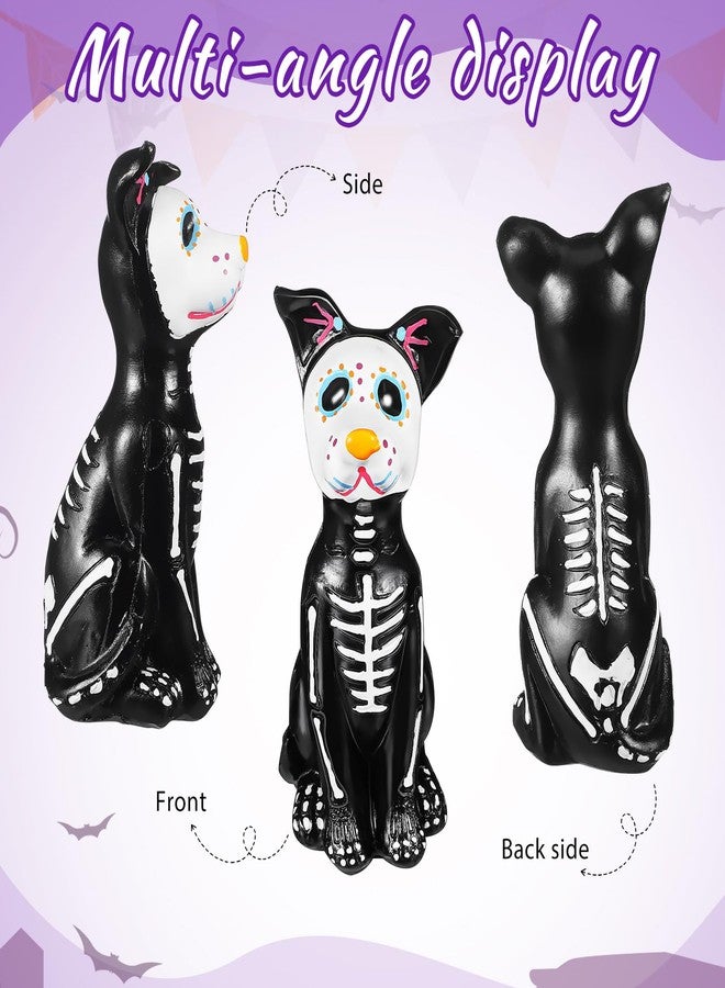 توي اند اونا تمثال كلب من توياندونا، إصدار يوم الموتى، قطعتان، تمثال جمجمة سكرية للهالوين، منحوتة كلب هيكلي من الراتنج لتزيين المنزل في الهالوين، وتزيين المذبح، وقطعة فنية قابلة للجمع - Image 2