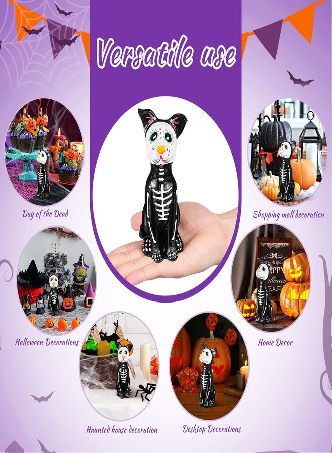 توي اند اونا تمثال كلب من توياندونا، إصدار يوم الموتى، قطعتان، تمثال جمجمة سكرية للهالوين، منحوتة كلب هيكلي من الراتنج لتزيين المنزل في الهالوين، وتزيين المذبح، وقطعة فنية قابلة للجمع - Image 3