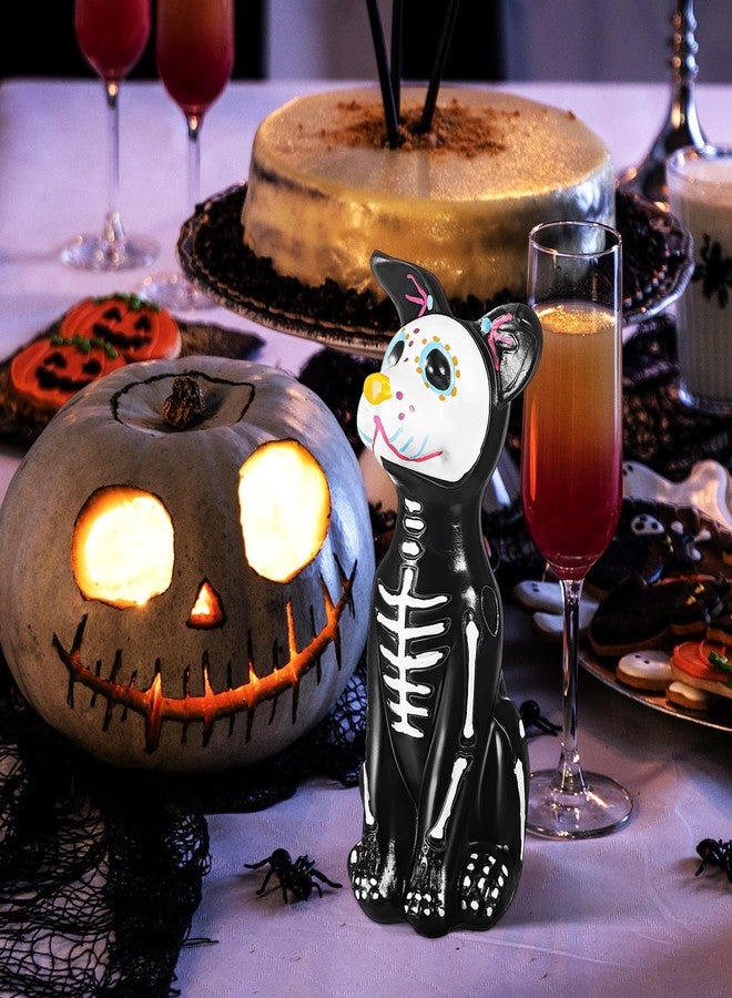 توي اند اونا تمثال كلب من توياندونا، إصدار يوم الموتى، قطعتان، تمثال جمجمة سكرية للهالوين، منحوتة كلب هيكلي من الراتنج لتزيين المنزل في الهالوين، وتزيين المذبح، وقطعة فنية قابلة للجمع - Image 5