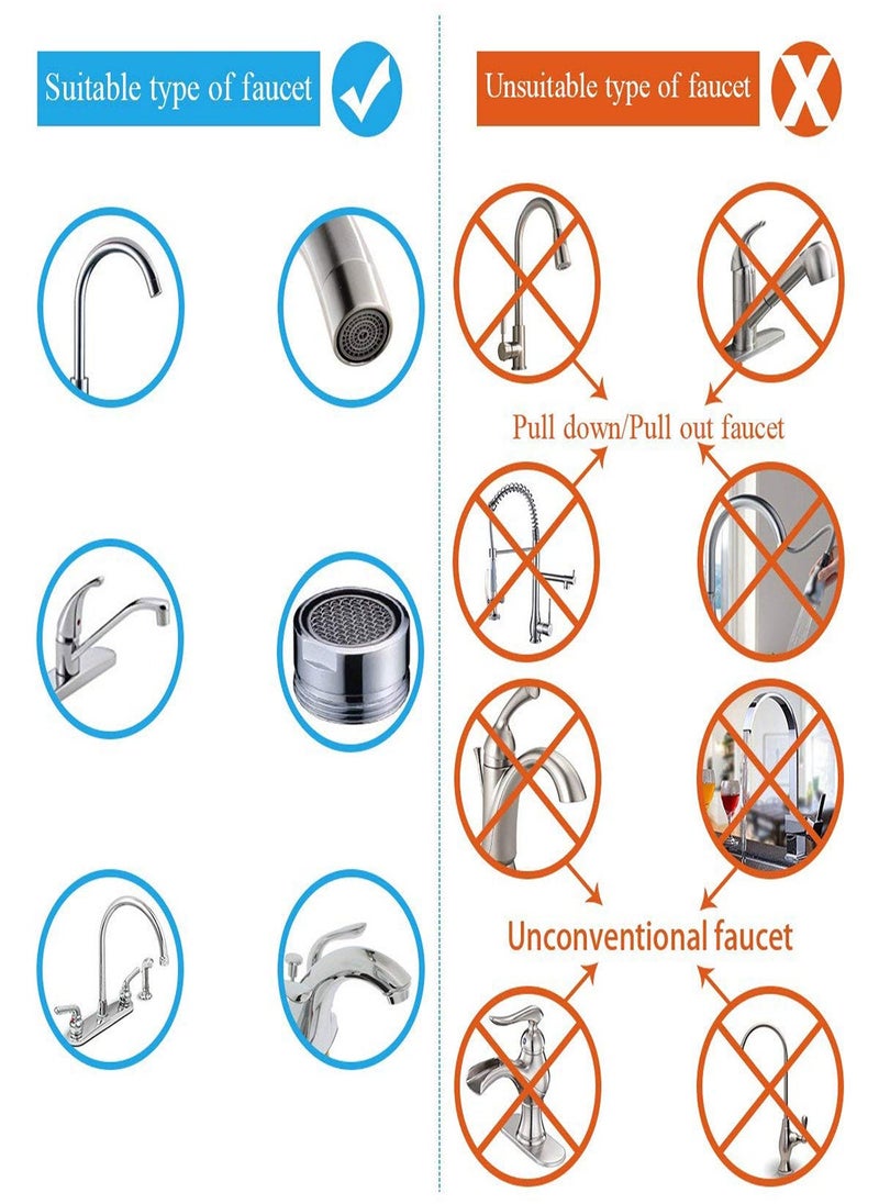 Y&D - Faucet Water Filter 8 Layer Purification Ceramics Remove Heavy Metals Fluoride Suitable for Most Taps Reduce Chlorine Speedy Flow Double Outlet Filtration to Improve Hard Wate - Image 1