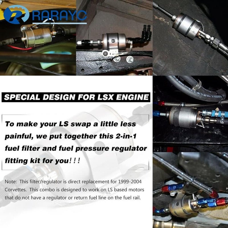 RARAYC Fuel Filter Regulator 58 PSI Kit for LS Swap EFI Conversion 1999-2004 Chevy - Image 4