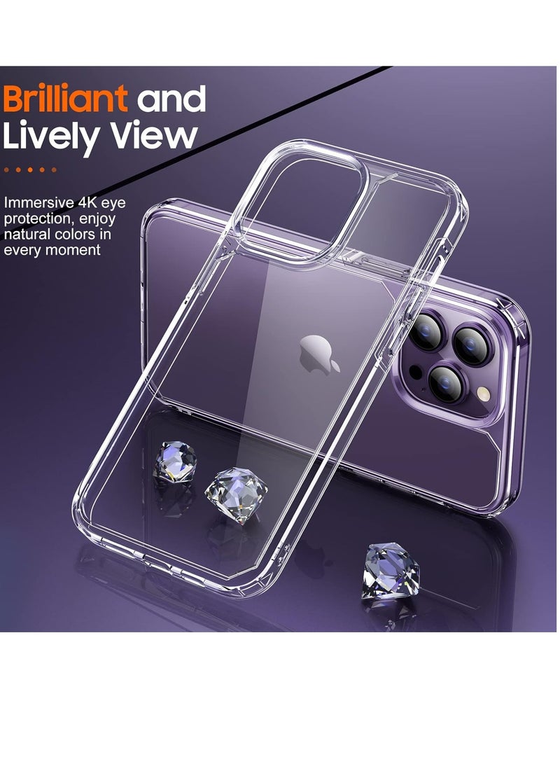 ELTRAZONE [5 in 1] Designed for iPhone 14 Pro Max Case with 2 Pack Tempered Glass Screen Protector +2pcs Camera Lens Protector, [Military Grade Protection] Shockproof, Slim Thin, Anti-Scratch Kit-Clear - Image 4