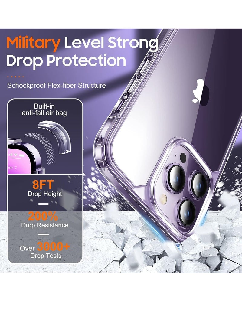 ELTRAZONE [5 in 1] Designed for iPhone 14 Pro Max Case with 2 Pack Tempered Glass Screen Protector +2pcs Camera Lens Protector, [Military Grade Protection] Shockproof, Slim Thin, Anti-Scratch Kit-Clear - Image 5