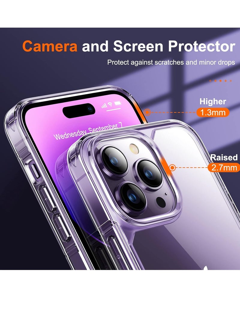 ELTRAZONE [5 in 1] Designed for iPhone 14 Pro Max Case with 2 Pack Tempered Glass Screen Protector +2pcs Camera Lens Protector, [Military Grade Protection] Shockproof, Slim Thin, Anti-Scratch Kit-Clear - Image 3