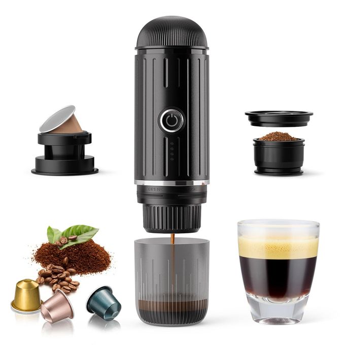 PORTABLE ELECTRIC ESPRESSO COFFEE MAKER FOR GROUND COFFEE NS CAPSULE FAST SELFHEATING TECHNOLOGY WITH USBC PERFECT FOR RV HIKING CAMPING OFFICE ONTHEGO LIFESTYLES CHRISTMAS GIFT FOR MEN