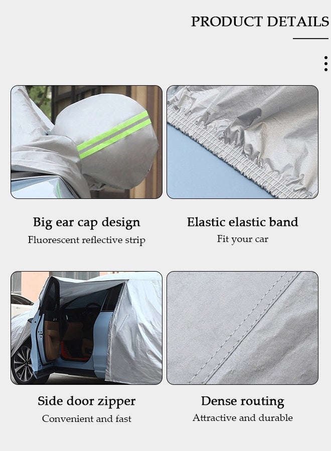 DUNISO Full Car Covers Sunscreen UV Protection Indoor Outdoor Sunscreen Heat Protection DustWind/Water/Weatherproof Anti-Uv Scratch-Resistant Sedan Universal Suit - Image 3