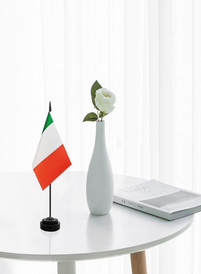 TrendPow 2 Pack Italy Desk Flag, Italian Table Office Flags, Small Miniature Desktop Flag With 12"" Solid Black Pole and Black Base, Classroom, Offices Meeting Desk Decoration (Italy) - Image 5