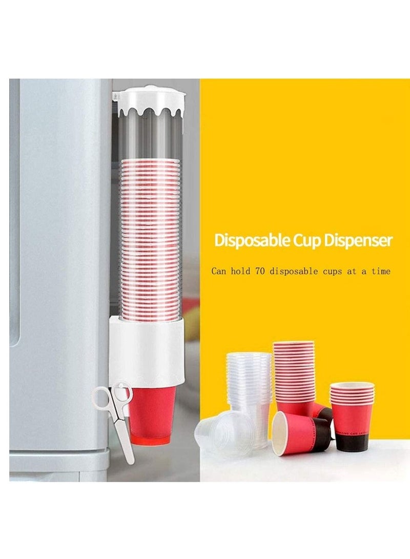 Dispenser Paper Water Disposable Cup Holder Pull Type, Anti-Dust Wall Mount Automatic Plastic Cups Rack Box Container for Home Office - Image 3