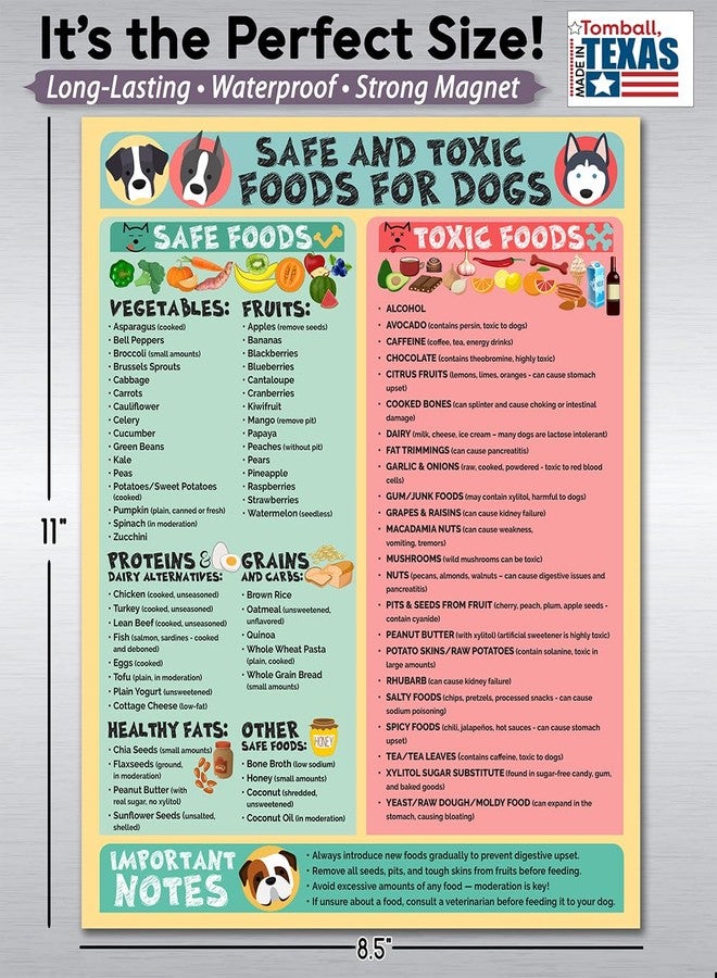 Lone Star Art مغناطيس 8.5 × 11 للأطعمة الآمنة والسامة للكلاب - مخطط سلامة الحيوانات الأليفة ودليل تغذية الكلاب، مقاوم للماء والرطوبة - (عبوة من قطعة واحدة) - Image 4