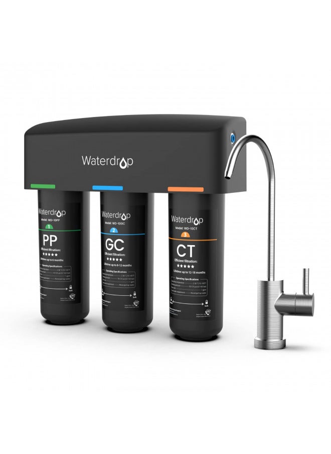 Waterdrop Waterdrop TSB 3-Stage High Capacity Under Sink Water Filter, with Dedicated Faucet, NSF/ANSI 42 Certified Element, USA Tech  - Image 1