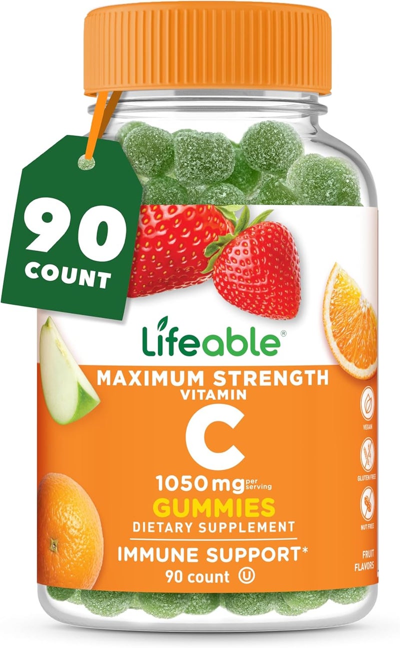Vitamin C Gummies 90 Count for Immune Support