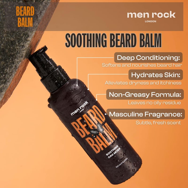 Men Rock Beardy Beloved Soothing Essential Beard Kit - Oak Moss - Beard Oil, Balm and Wash - Mens Face Care - Skincare Products for Men - 3 Pc - Image 3