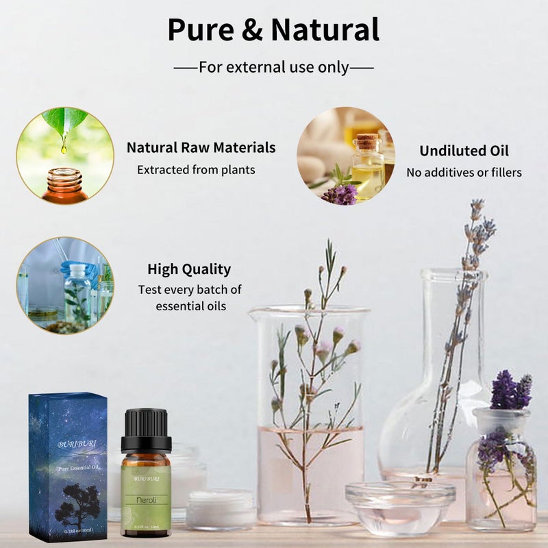 BURIBURI Neroli Organic Essential Oil 100% Pure, Undiluted, Natural, Aromatherapy Orange Blossom Oils 10ML - Image 5