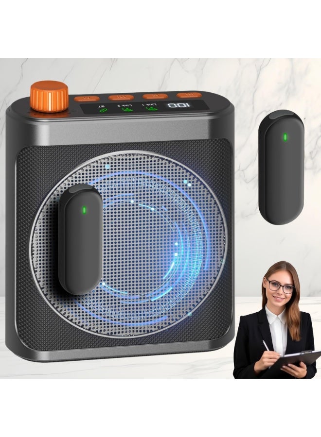 Arabest Voice Amplifier Wireless Microphones, Bluetooth Megaphone Speaker Personal PA System Portable Voice Amplifier with 2pcs Magnetic Wireless Lavalier Lapel Microphones for Teachers Classroom Meeting Yoga - Image 1
