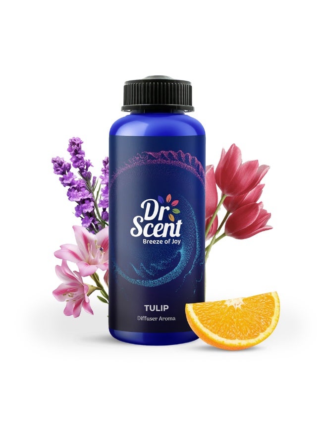 Dr Scent Breeze of Joy Diffuser Aroma Oil – TULIP | Luxurious Fragrance with Apple and Brazilian Orange Base, Lavender, Lychee and Peach Middle, Lily, Jasmine, and Magnolia as Bottom Notes (500ml) - Image 1