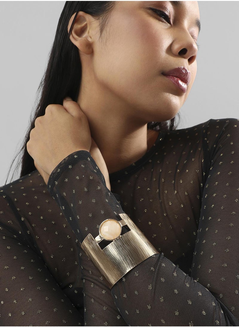 SOHI - Metallic Moonlight Statement Bracelet - Image 1