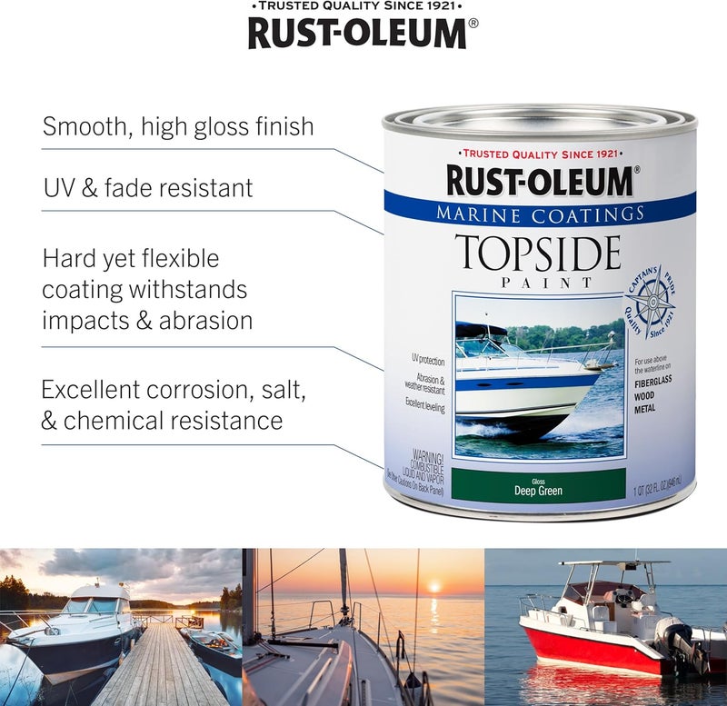 Rust-Oleum Marine Coatings Topside Paint, Gloss Battleship Gray, 1 Quart - Image 3