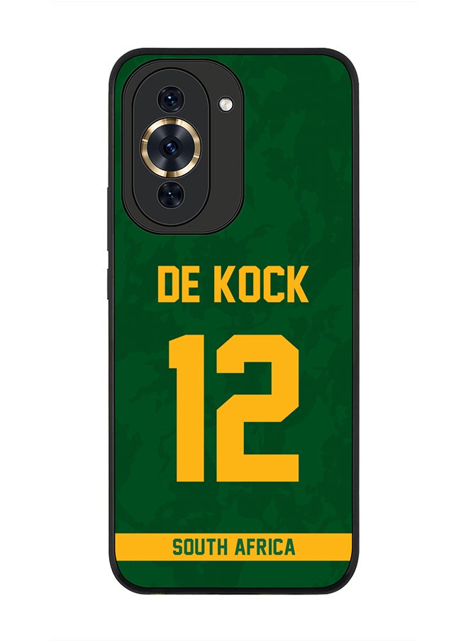 Stylizedd - Rugged Black Edge Case for Huawei nova 10 Pro, Slim fit Soft Case Flexible Rubber Edges Thin Cover - Player Name - David Miller, Jersey Number- 10 - Image 1