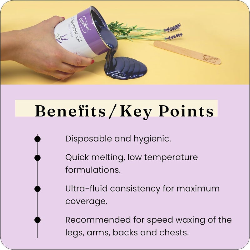 Depileve Lavender Oil Strip Wax - 16 Ounce for Gentle Hair Removal - Image 4