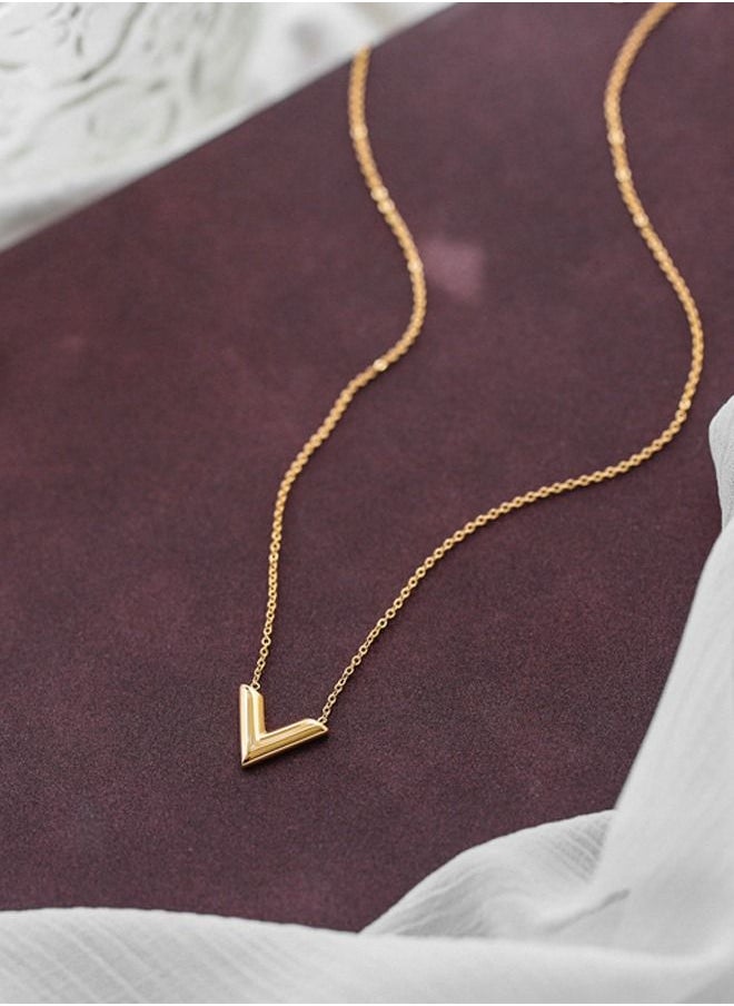 DUNISO V-Shaped Pendant Necklace For Women and Girls Trendy Fashion Accessories with a Unique Minimalist Vibe Fashion Jewelry Dress Accessories  - Image 3