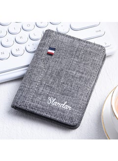 1 x 5 pcs Mens Canvas Cardholder Slim Multi-Slot Casual Wallet Grey - pzsku/Z3F4268FE19250D3EF84DZ/45/_/1732631106/58776837-b714-4ccc-b2e4-95fb3850bc6f