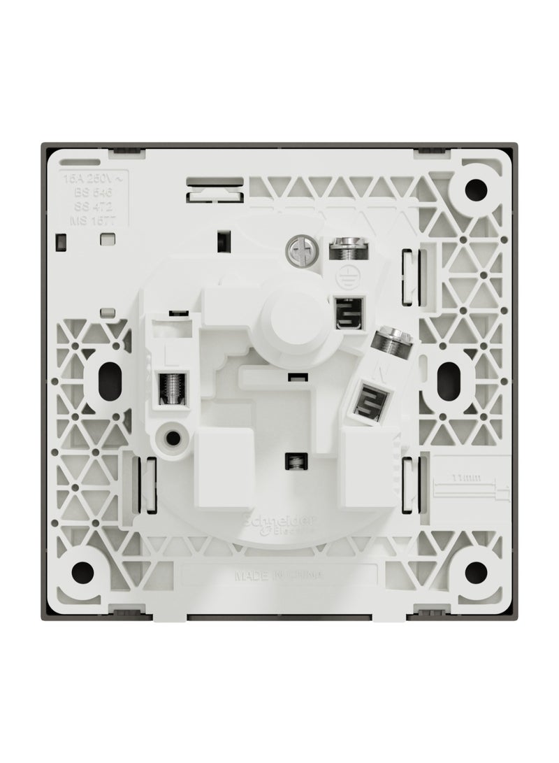 Schneider Electric AvatarOn C Switched socket 15A 250V 1 gang 3 round pin dark grey E8715_15_DG - Image 2