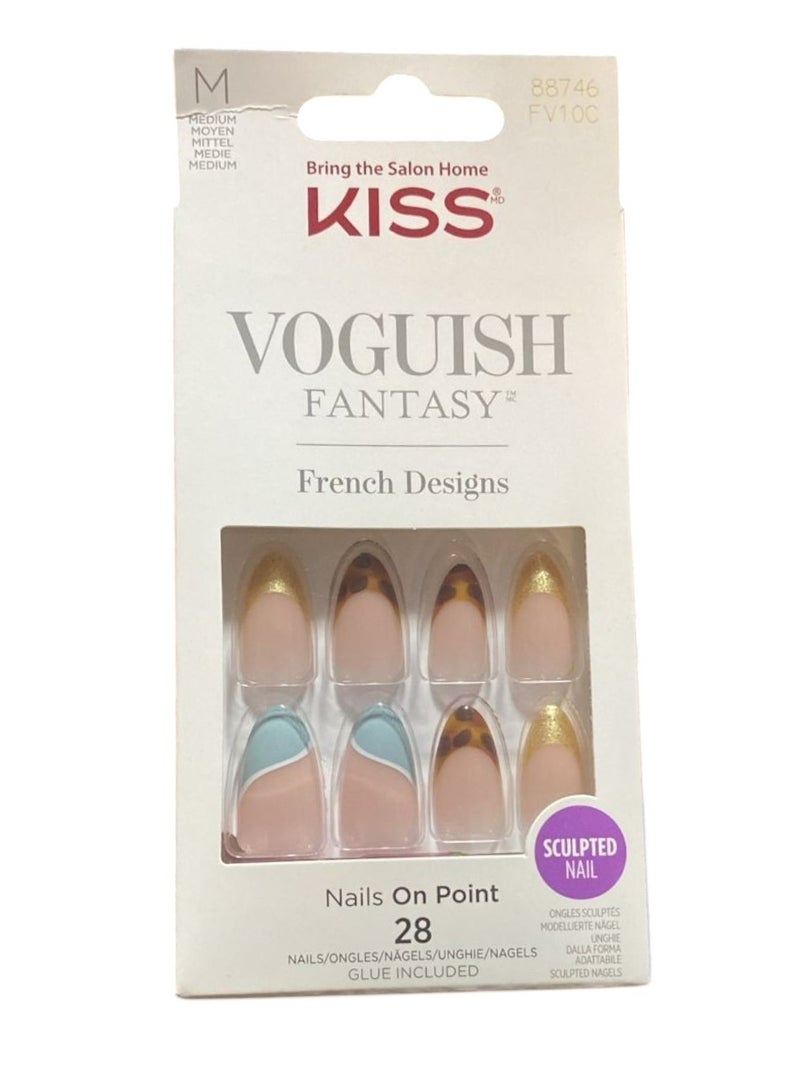 KISS Voguish Fantasy French Designs FV10C Size M 28Nail - Image 1